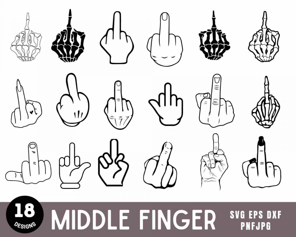 Skeleton Middle Finger SVG Bundle for Cricut Middle Finger PNG