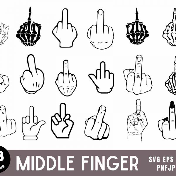 Skeleton Middle Finger SVG Bundle for Cricut Middle Finger PNG