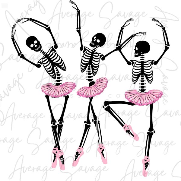 Skeletons Dancing Ballet Ballerina Skull PNG