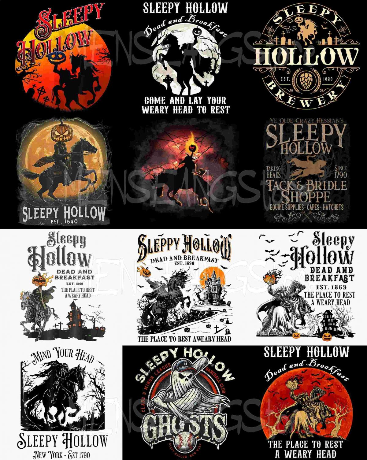 Sleepy Hollow Dead Breakfast 12Pack Gothic Vintage Horror Scary