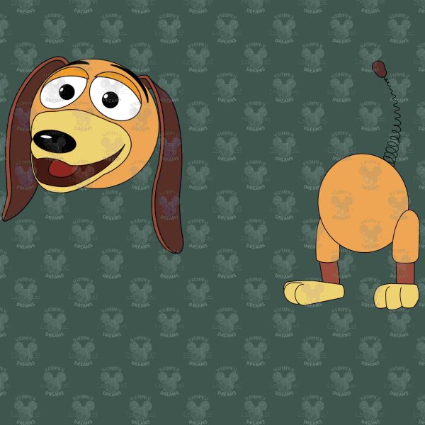 Slinky Dog Face and Rear in SVG