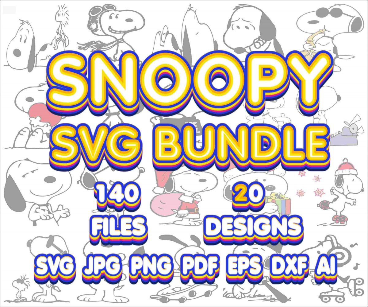 Snoopy Clipart Bundle SVG PNG Files for Cricut Instant Download