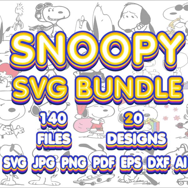 Snoopy Clipart Bundle SVG PNG Files for Cricut Instant Download