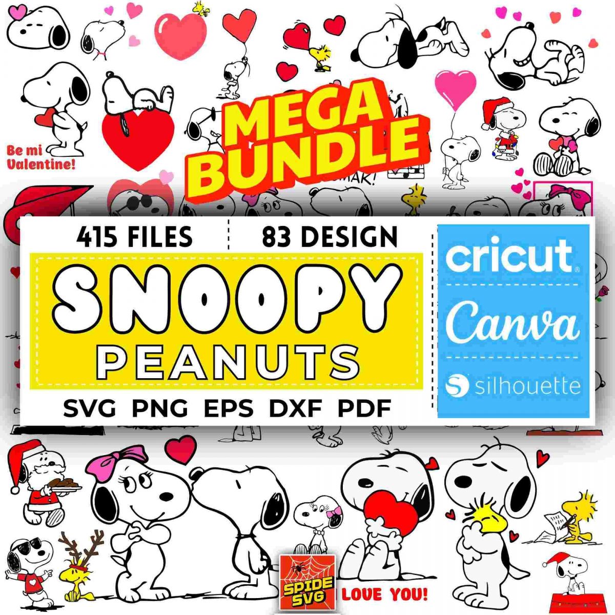 Snoopy Peanuts Svg Bundle 400 Designs CricutSilhouette Instant