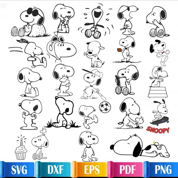 Snoopy SVG Bundle Clipart Charlie Brown Vector Files Personalized