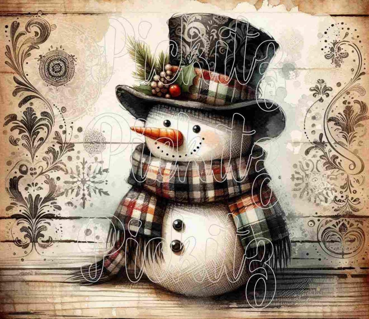 Snowman Bundle, 4 Styles, Farmhouse, Instant Download, Printable, Sublimation Decoupage Cans Labels