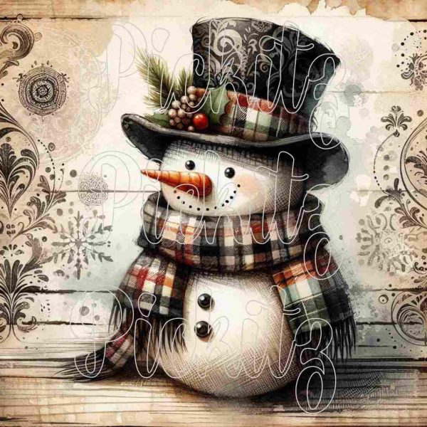 Snowman Bundle, 4 Styles, Farmhouse, Instant Download, Printable, Sublimation Decoupage Cans Labels