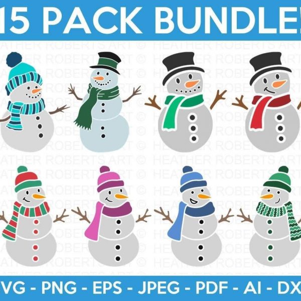 Snowman SVG Bundle, Snowman svg, Snow svg, Winter svg, Blizzard svg, Christmas svg, Holiday svg, Cut File for Cricut, Silhouette