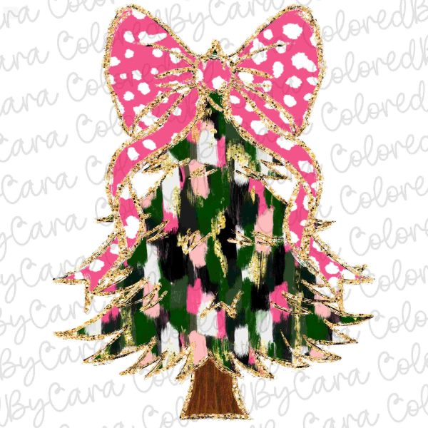 Sparkling Christmas Girls Tree Design SVG PNG Winter Santa