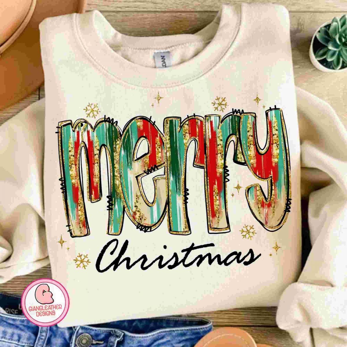 Sparkling Christmas SVG PNG Festive Doodles Colorful Brushstrokes