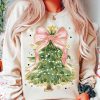 Sparkling Christmas Tree SVG Watercolor Girly Tree PNG Festive