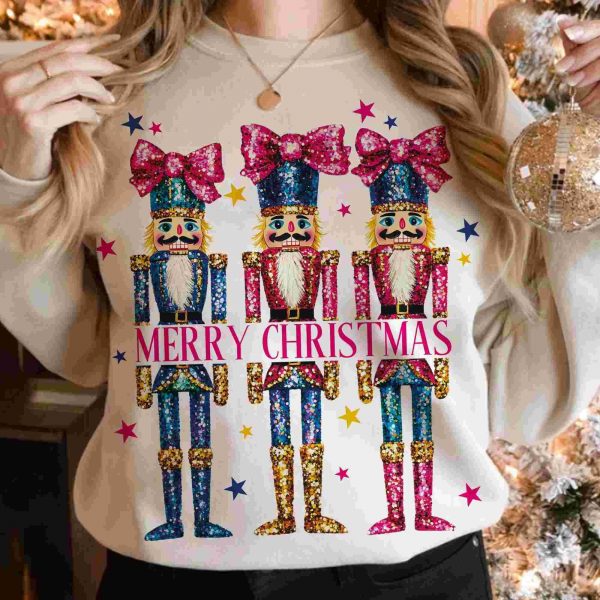 Sparkling Nutcracker Pals SVG Pink Holiday Graphics Flirty Bow Design