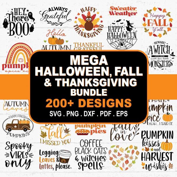 Spooktacular Fall SVG Bundle Halloween Thanksgiving Autumn Cut File