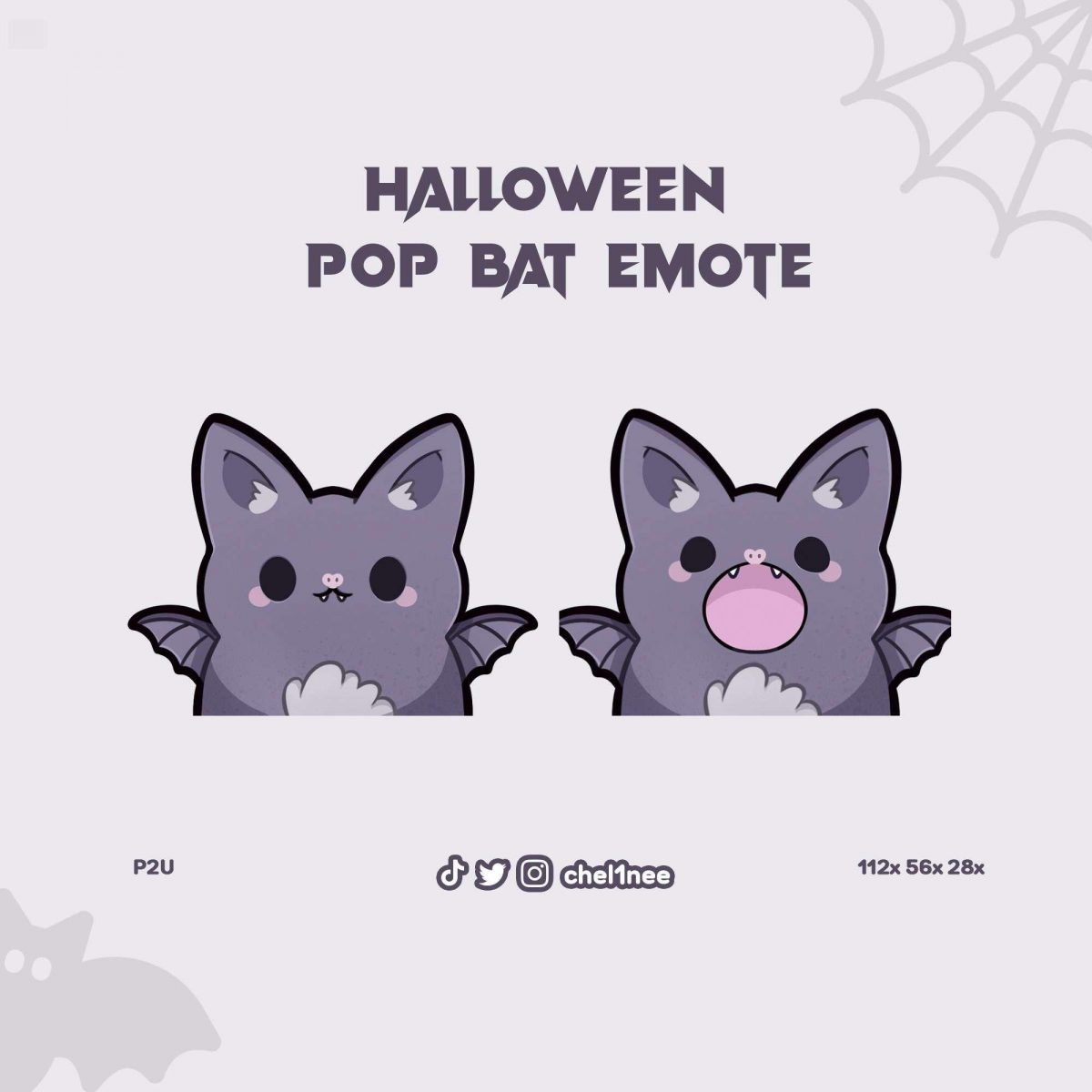 Spooky Animated Pop Bat Emote Halloween Twitch Discord Popcat