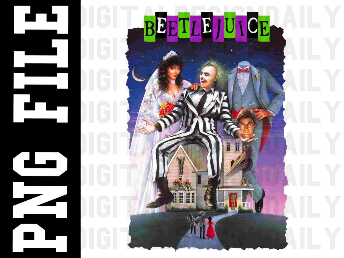 Spooky Beetle Juice Halloween PNG design for sublimation and screen