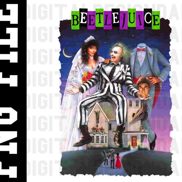 Spooky Beetle Juice Halloween PNG design for sublimation and screen