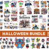 Spooky Blue Animal Alien Halloween PNG Bundle