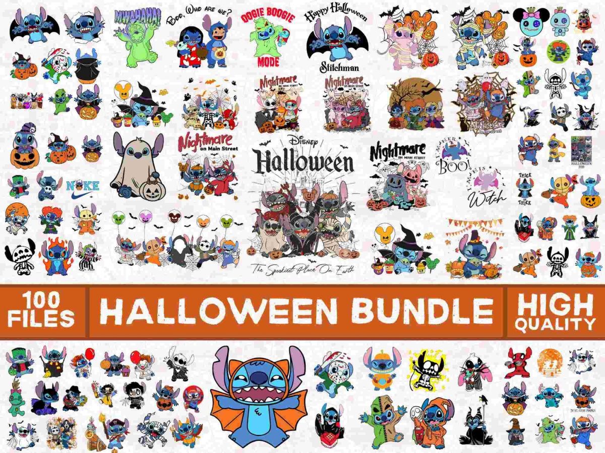 Spooky Blue Animal Alien Halloween PNG Bundle