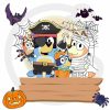 Spooky Bluey Halloween Treat Bag SVG family fun sublimation design