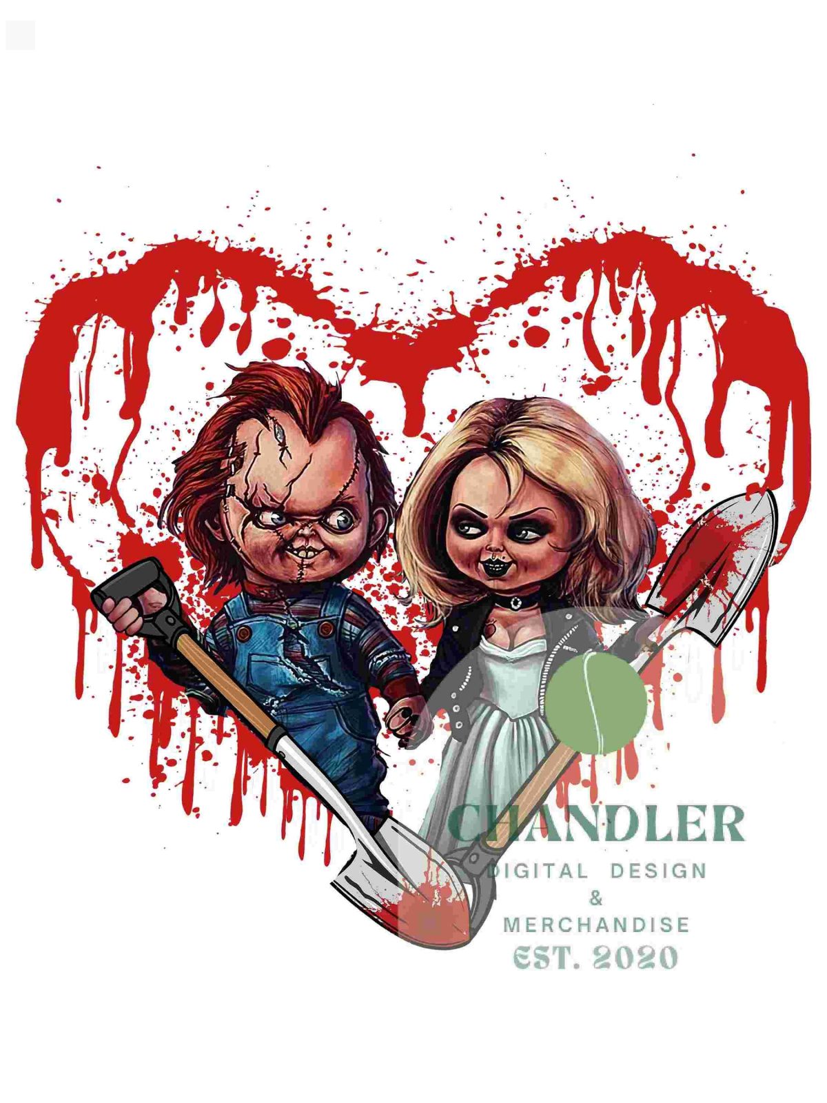 Spooky Bride of Chucky Halloween Horror PNG for Sublimation