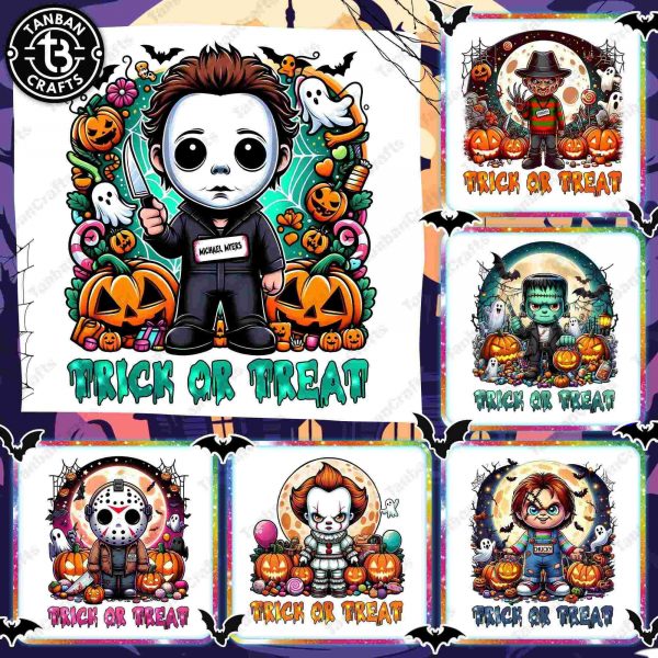 Spooky Cartoon Halloween Bundle Funny Frightening SVG PNG