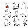 Spooky Cat Ghost SVG Bundle Feline Quotes Adorable Halloween Cats Cat