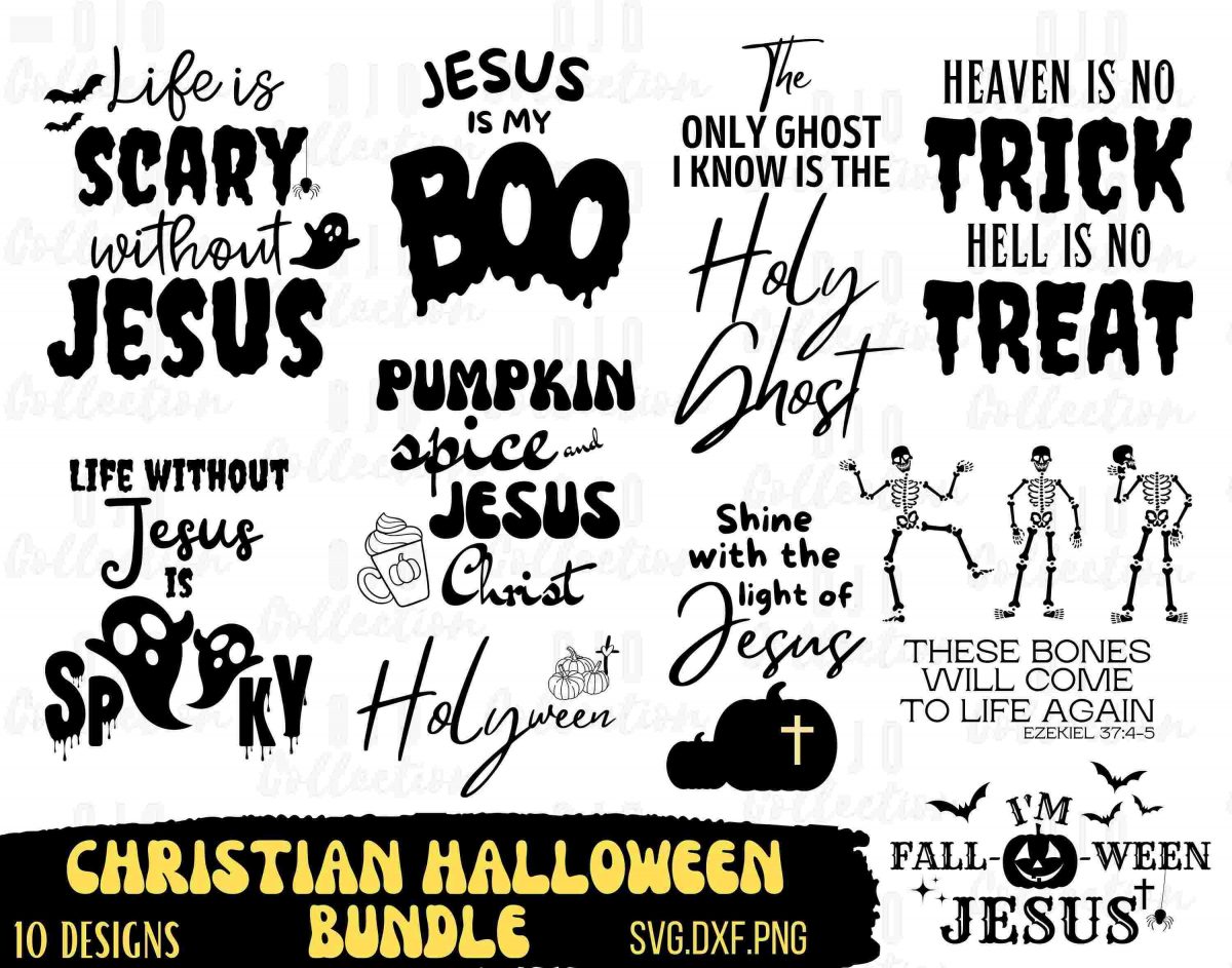 Spooky Christian Halloween Bundle Ghosts Treats Holyween SVG PNG