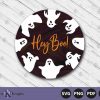 Spooky Circle Halloween Sign SVG Ghost Decor SVG Welcome Cut File