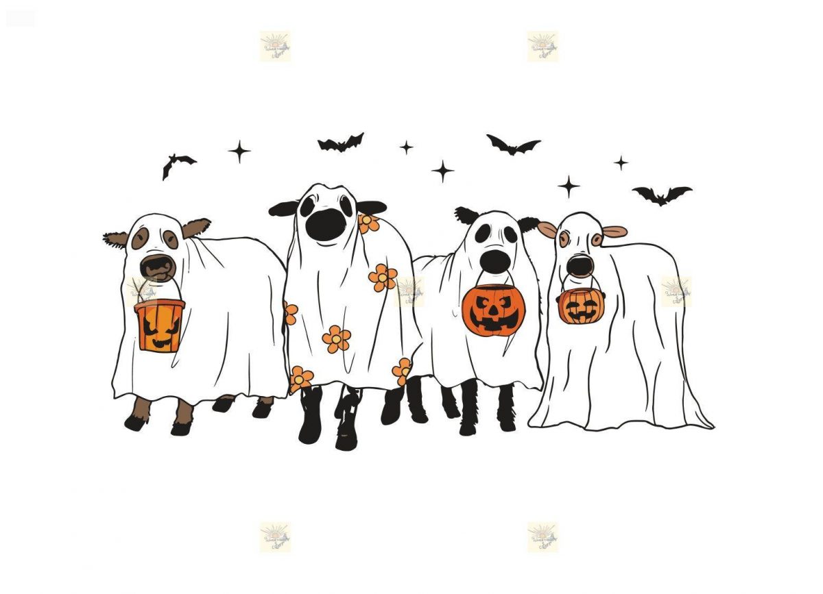 Spooky Cow Halloween SVG PNG PDF dxf eps Perfect for Your Custom