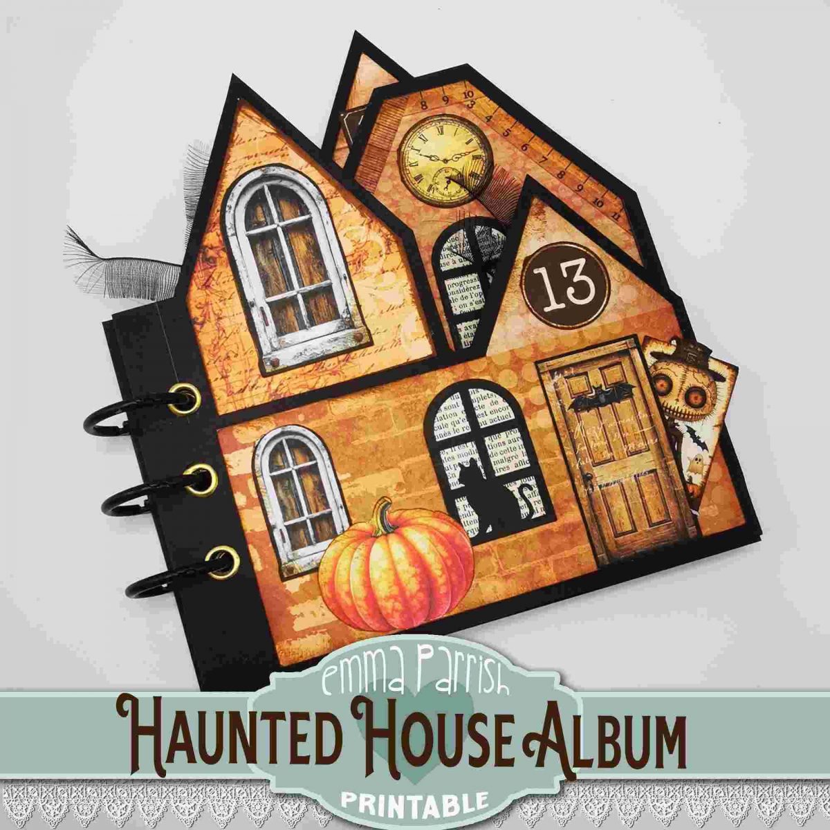 Spooky Cute Halloween SVG Album Junk Journal PNG Digital Download