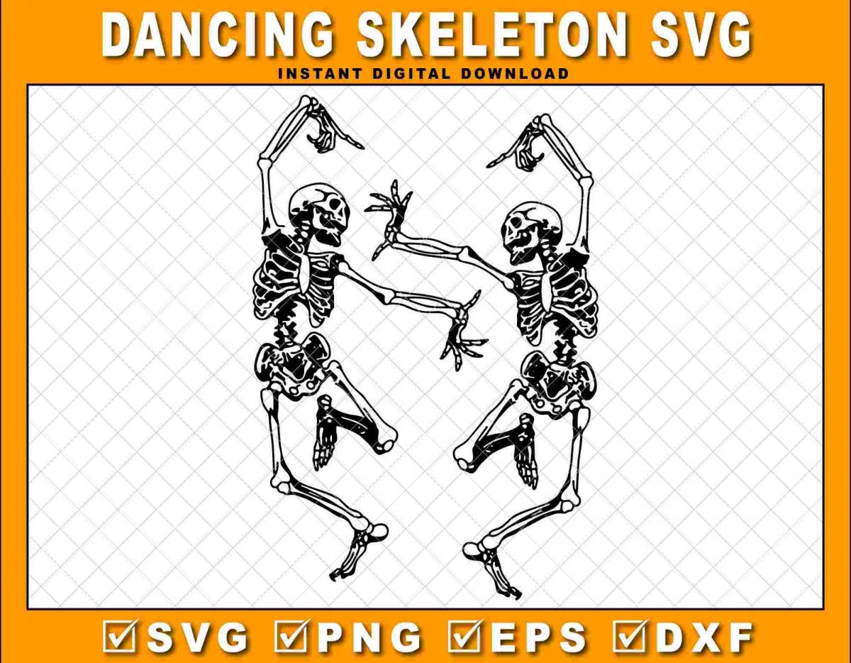 Spooky Dancing Skellies SVG PNG EPS Dxf for Halloween Shirt Designs