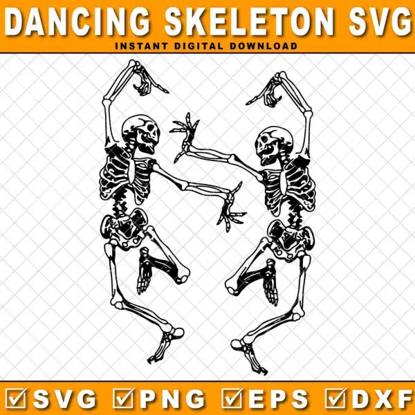 Spooky Dancing Skellies SVG PNG EPS Dxf for Halloween Shirt Designs