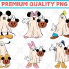 Spooky Disney Characters Ghost SVG Set Halloween Mickey Minnie Goofy