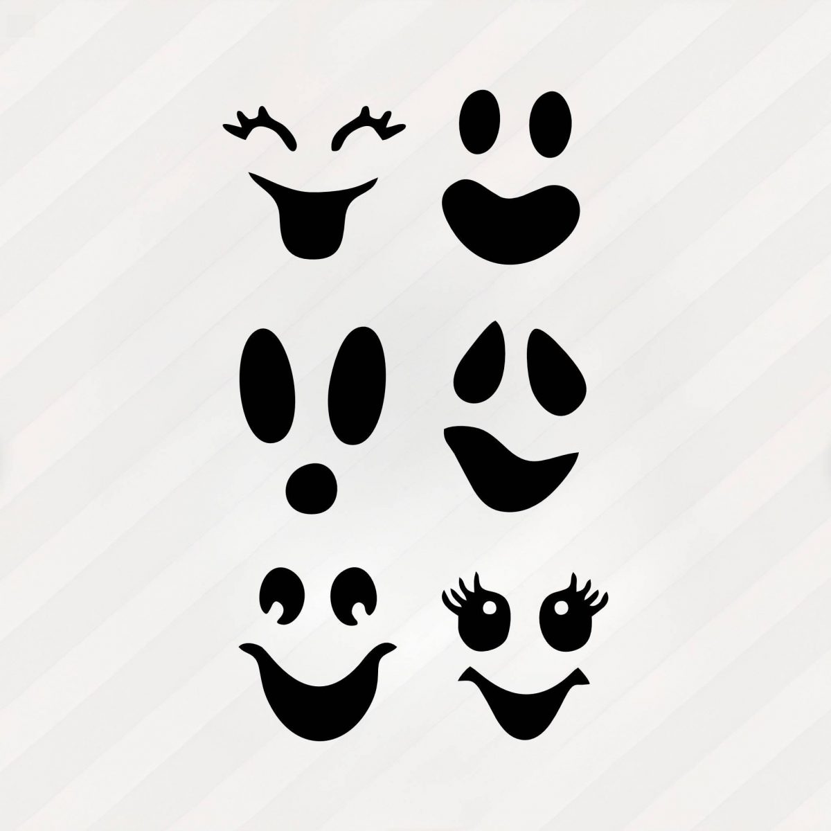 Spooky Face Pack for Cricut Halloween Print Designs Svg Png Dxf Eps