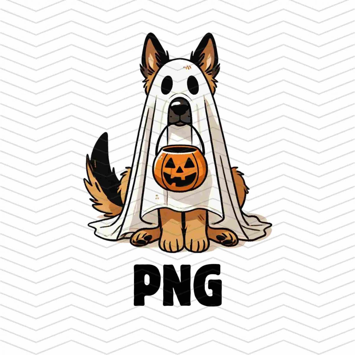 Spooky German Shepherd Halloween PNG Ghostly Dog Image File PNG