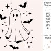 Spooky Ghost and Bat Halloween Svg for Shirts Fall Designs Cricut