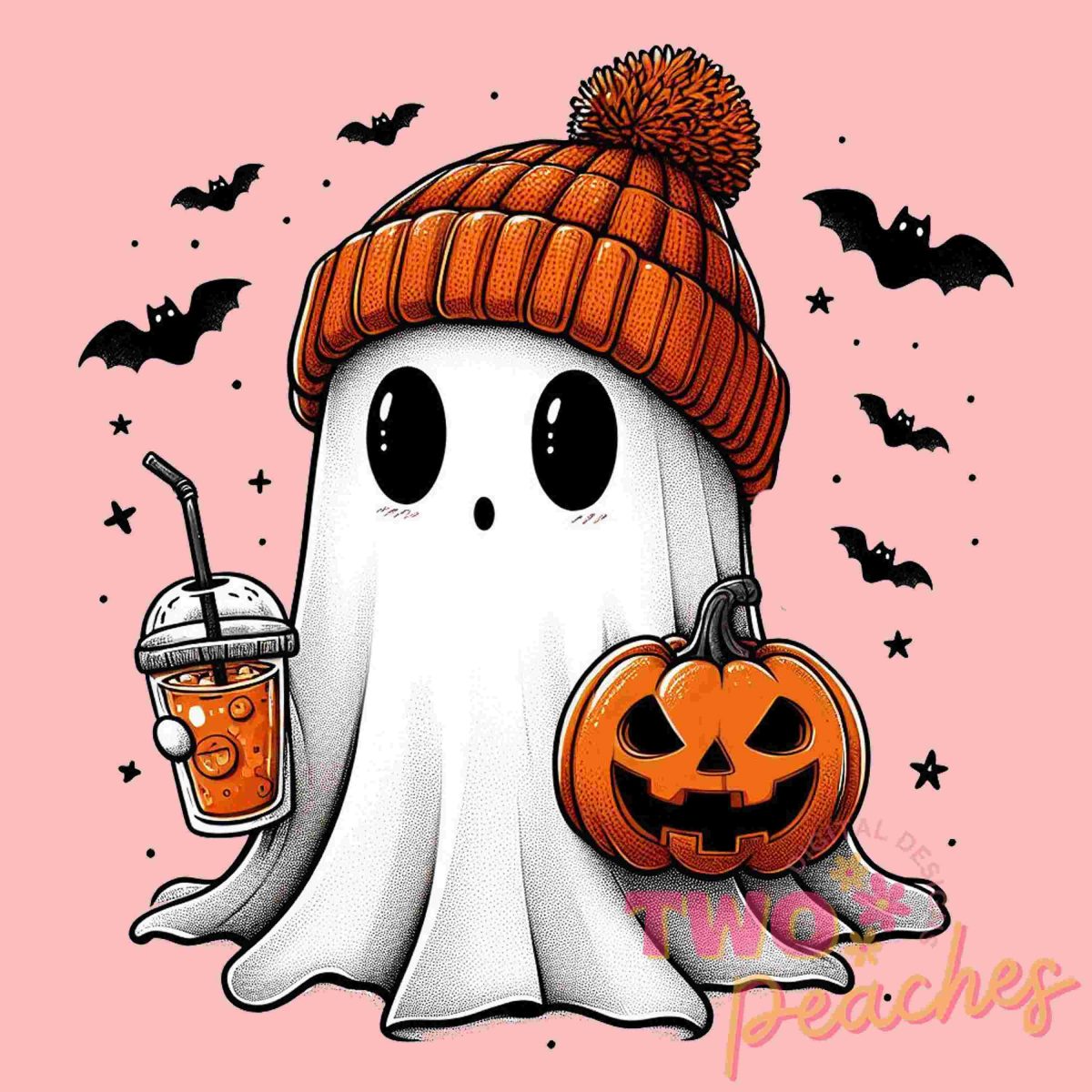 Spooky Ghost and Coffee PNG Sticker Collection for Halloween Trending