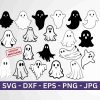 Spooky Ghost Bundle Halloween Cute Ghost Svg Clipart Instant