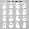 Spooky Ghost Bundle svg Glowforge Ghost svg Halloween Laser Cut File