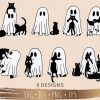 Spooky Ghost Cat SVG Pack 8 Designs for Halloween Cricut Silhouette