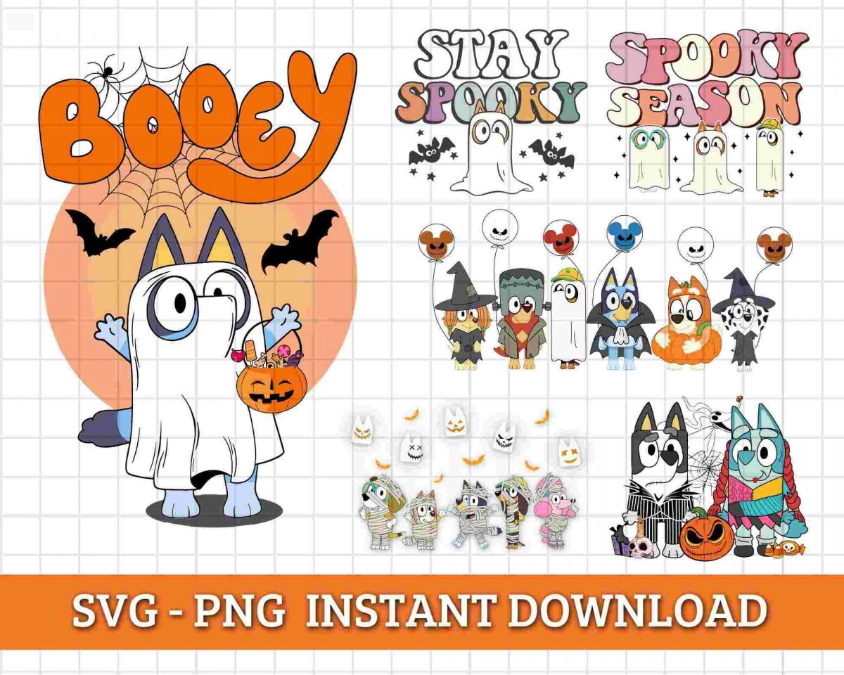 Spooky Ghost Dog Clipart Halloween Cartoon Canine PNG SVG DIY