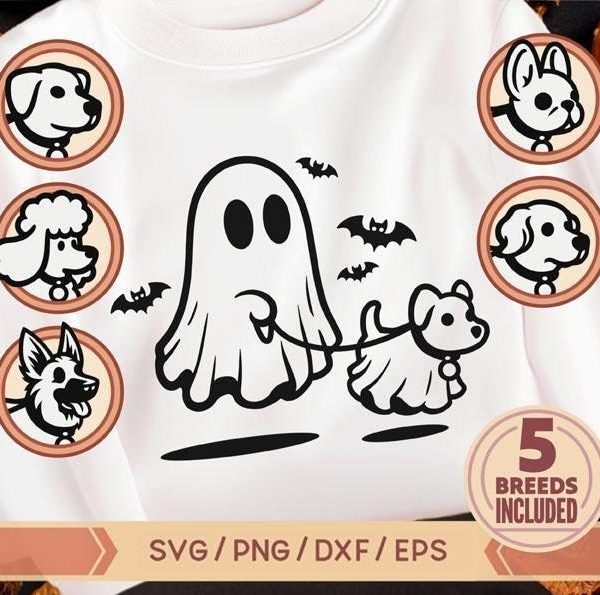 Spooky Ghost Dog SVG Halloween Collection PNG