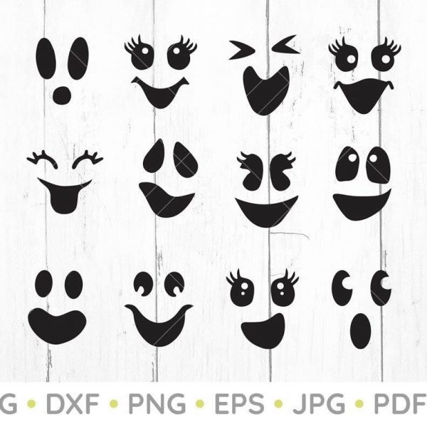 Spooky Ghost Face Bundle Halloween SVGs for Cricut Silhouette PNG