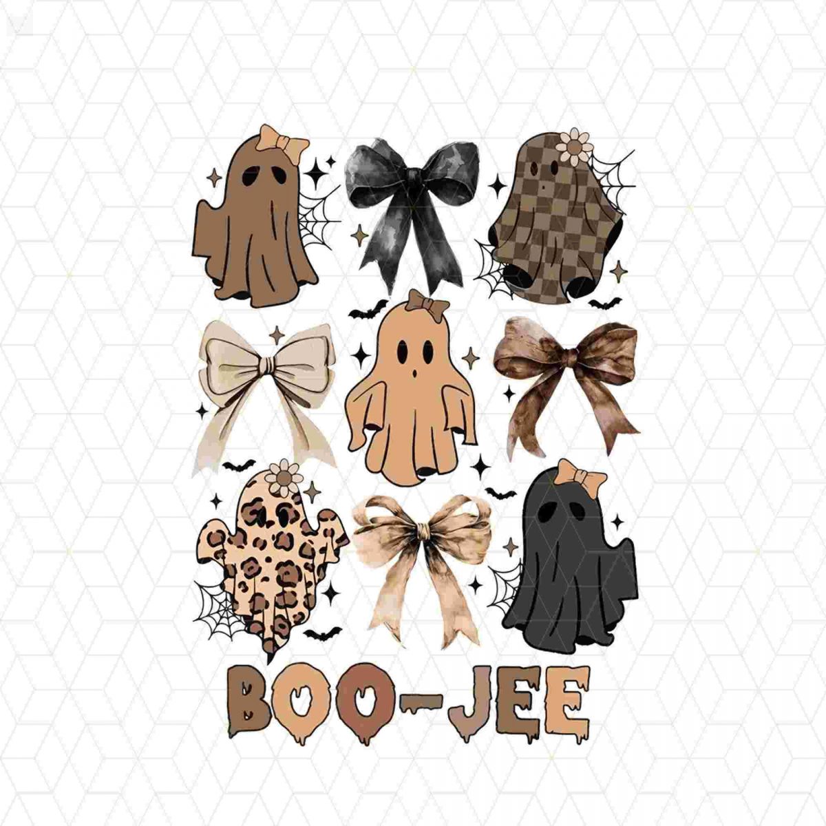 Spooky Ghost Halloween SVG Chic Halloween PNG Adorable Halloween Bow