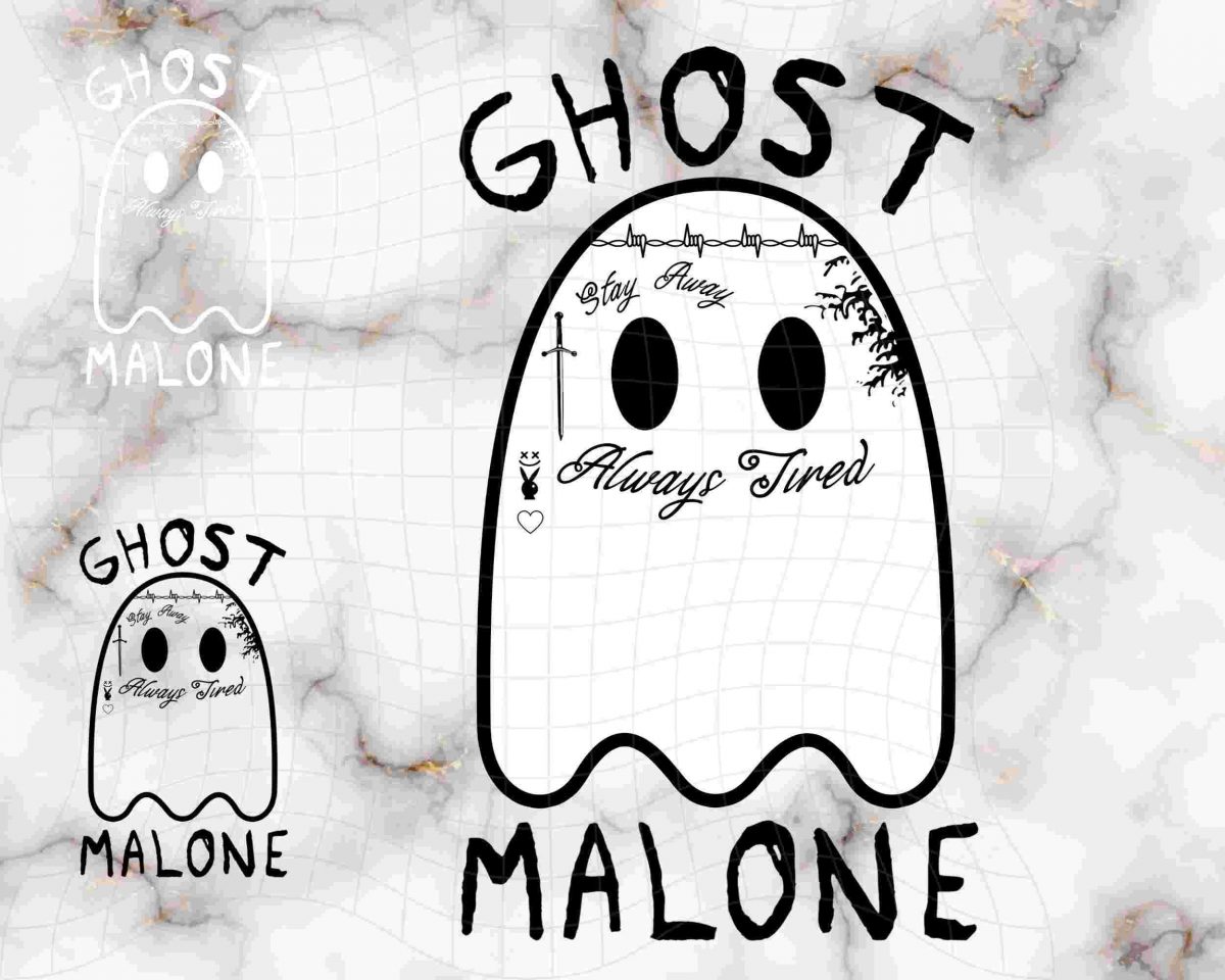 Spooky Ghost Malone PNG SVG Funny Cute Halloween Sublimation Graphics