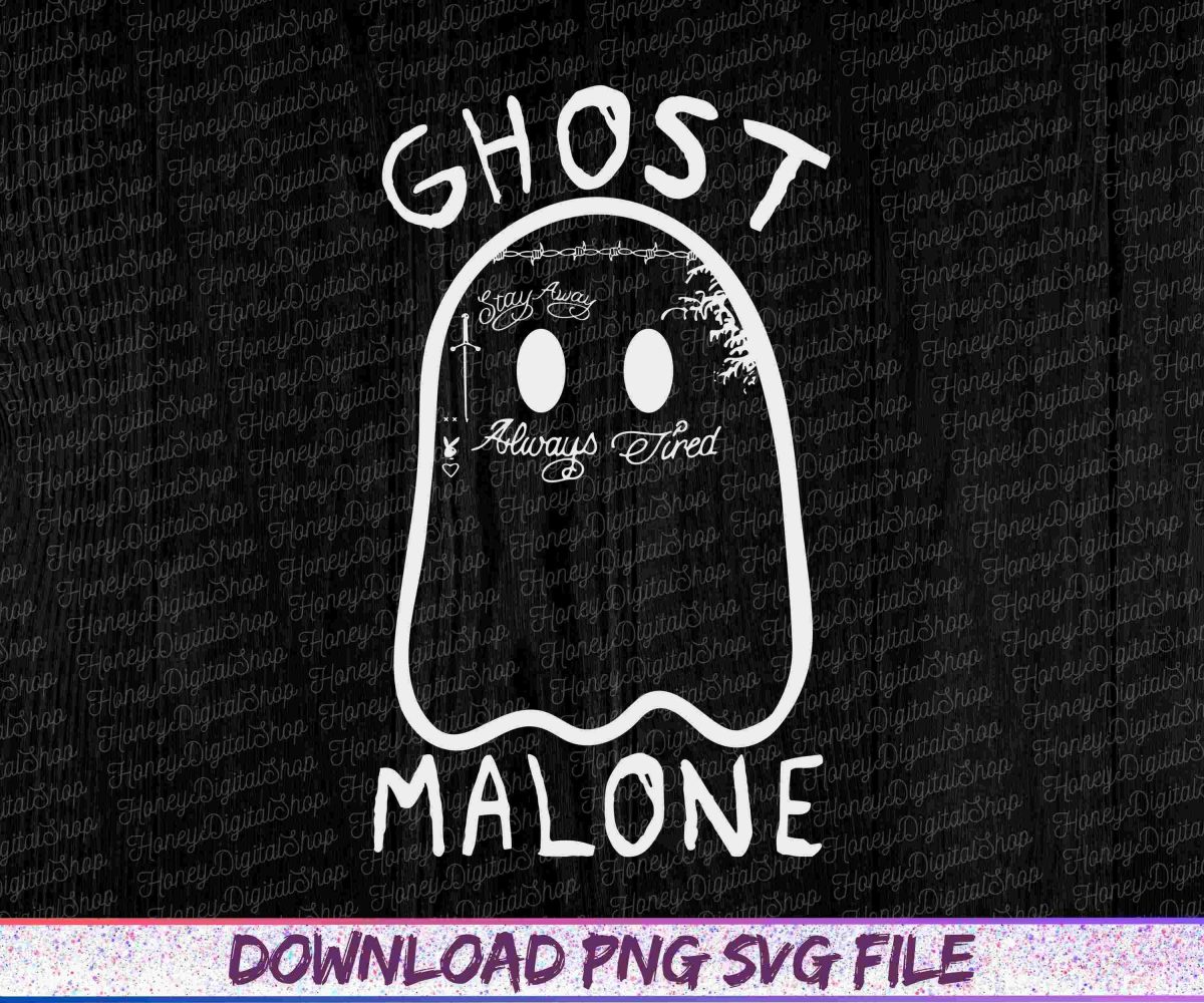 Spooky Ghost Malone SVG PNG Playful Halloween Clipart Designs