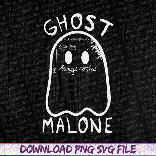 Spooky Ghost Malone SVG PNG Playful Halloween Clipart Designs