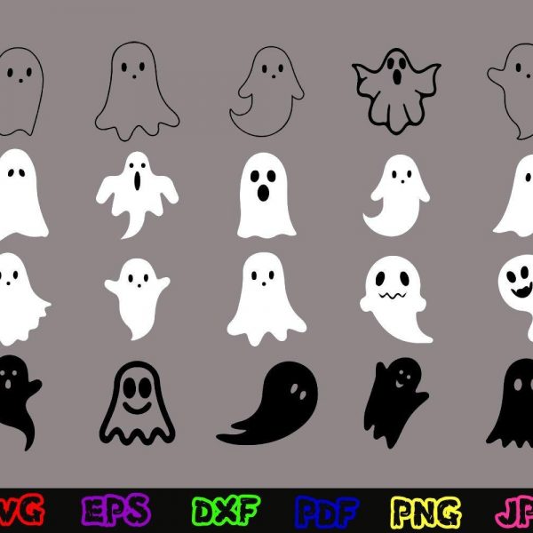 Spooky Ghost SVG for Halloween Boo Cut File Cute Scary Design