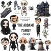 Spooky Gothic Addams Family SVG PNG Sticker Clip Art for Halloween