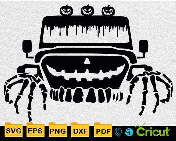 Spooky Halloween 4x4 Svg Bundle for Cricut Pumpkin Horror Smiley Face